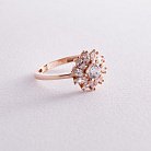 Золотое кольцо "Цветок" (фианиты) к04913 от ювелирного магазина Оникс