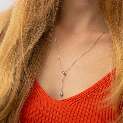 Золотое колье - галстук с бриллиантами колб0150mi №2