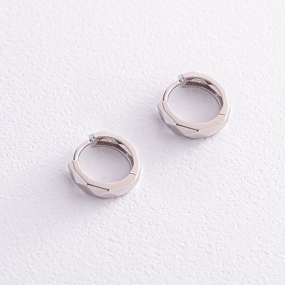 Серьги - кольца "Джоанна" в белом золоте с07993 №3