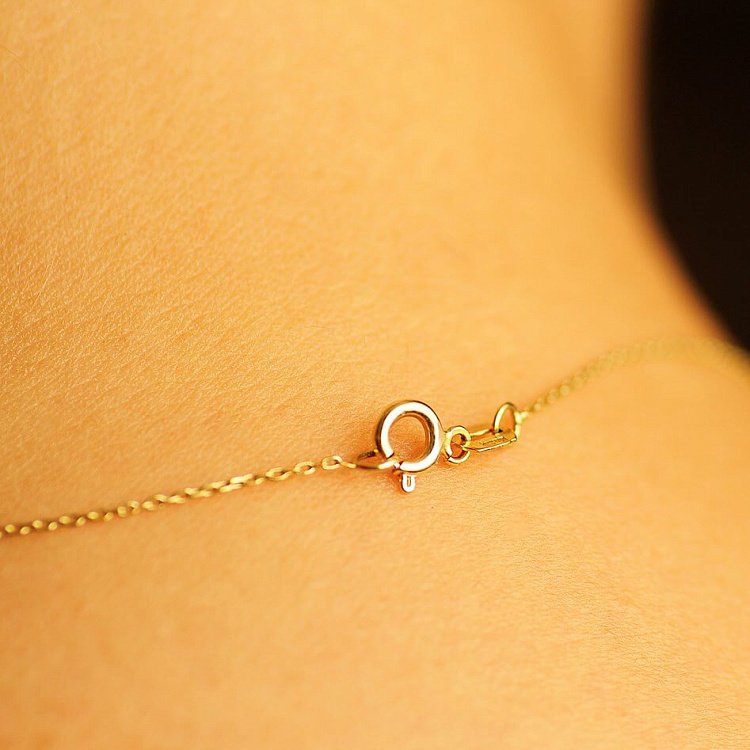 Золоте кольє "Ключик" з фіанітами кол00587 від ювелірного магазину Онікс - 2