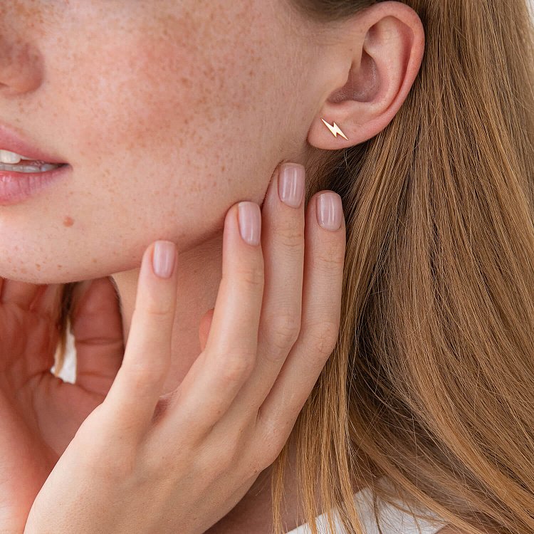 Золоті сережки - пусети "Блискавки" с07923 від ювелірного магазину Онікс - 6