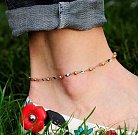 Золотий браслет на ногу б01169 от ювелирного магазина Оникс