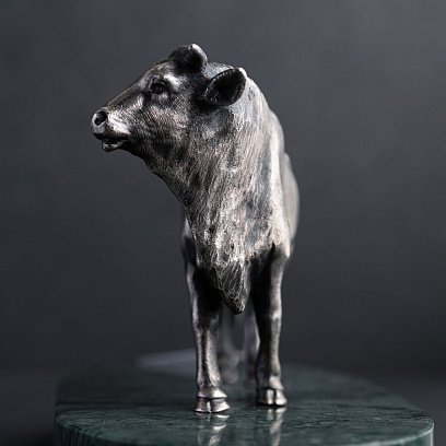 ﻿Срібна фігура "Бик" ручної роботи 23108 №3