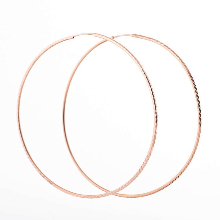 Золотые серьги кольца с00287 от ювелирного магазина Оникс - 1