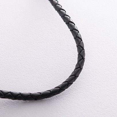 Шкіряний шнурок з гладкою срібною застібкою (4 мм) 18422 №3