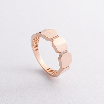 Кольцо "Claudia" в красном золоте (фианиты) к08243