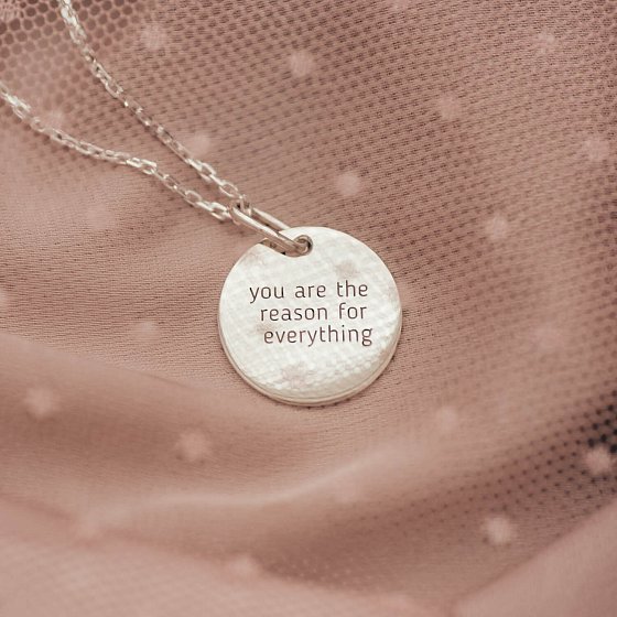 Срібний кулон "Лотос. You are the reason for everything" 132724лот №5