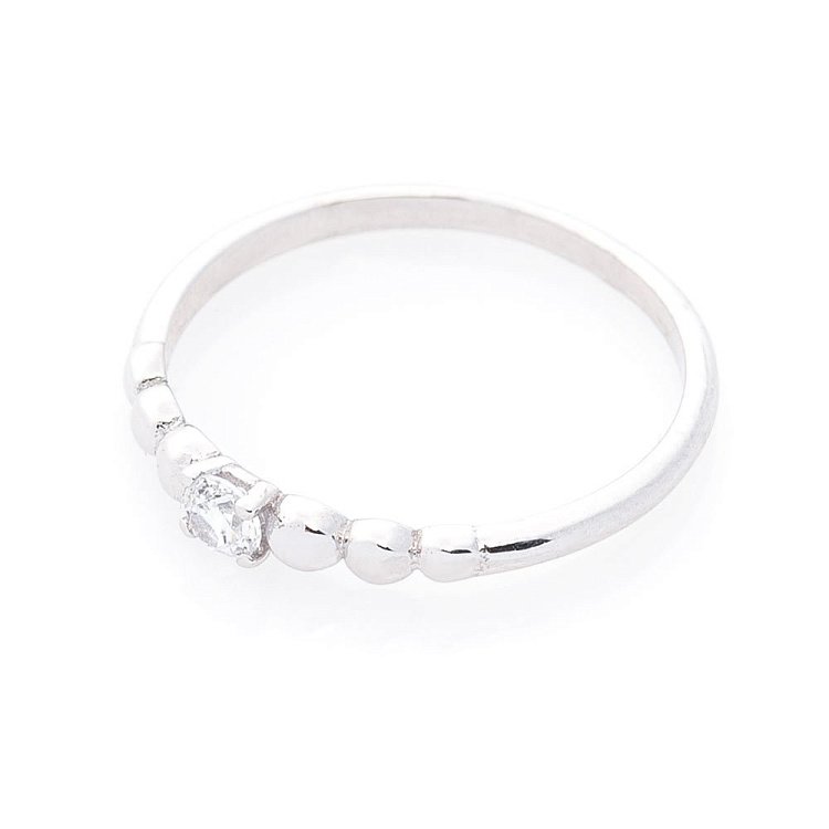 Золотое кольцо в стиле минимализм (фианит) к05982 от ювелирного магазина Оникс - 1