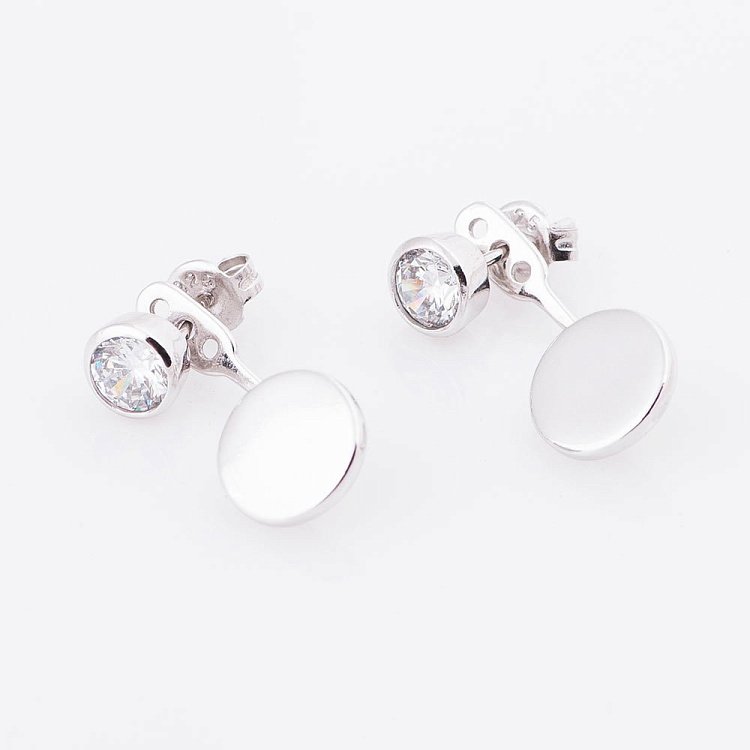 Срібні сережки з фіанітом 121794 від ювелірного магазину Онікс - 3