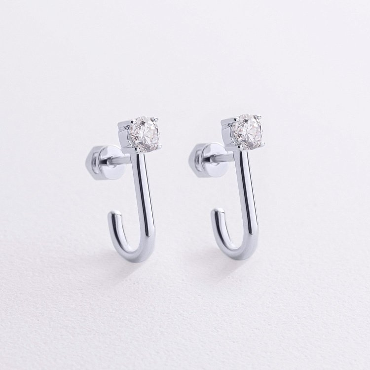 Сережки - пусети "Rita" з фіанітами (біле золото) с09061 від ювелірного магазину Онікс