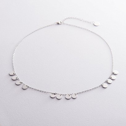 Серебряное колье "Монетки" 18744