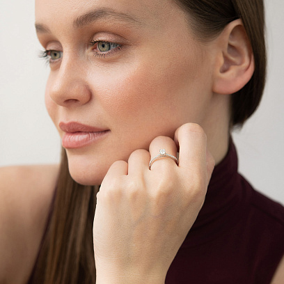 Помолвочное золотое кольцо с бриллиантами кб0607ri №4