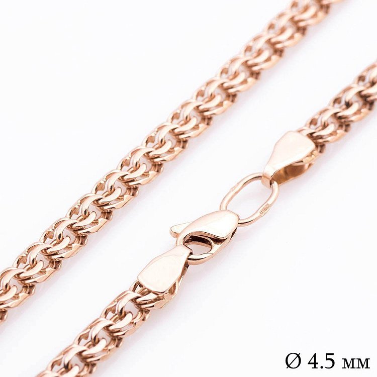 Золотая цепочка плетение Бисмарк (4.5 мм) ц00090-4.5 от ювелирного магазина Оникс