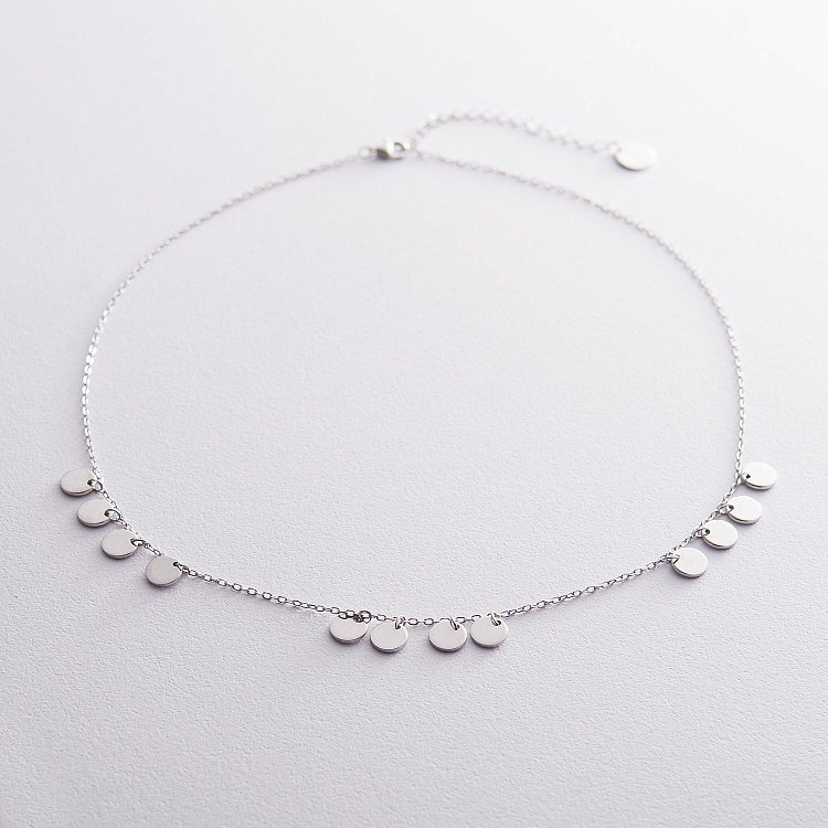 Серебряное колье "Монетки" 18744 от ювелирного магазина Оникс