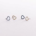 Золотые серьги - пусеты "Сердечки" с голубыми и желтыми бриллиантами 327471121 от ювелирного магазина Оникс - 8