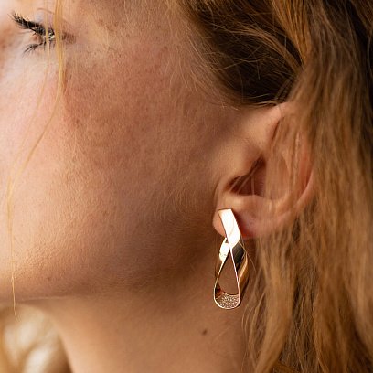 Золоті сережки на англійській застібці (фіаніти) с07098 №3