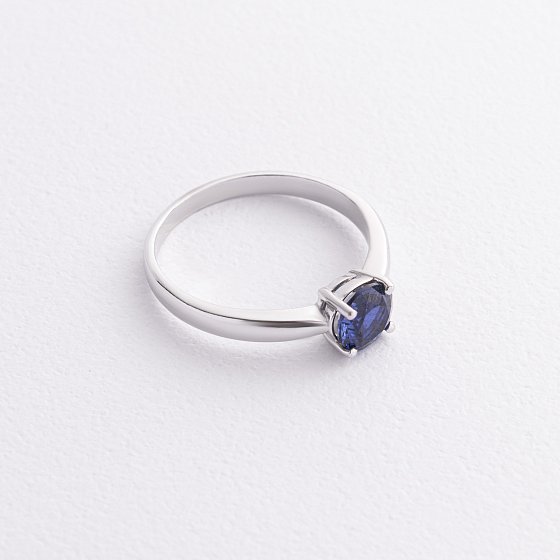 Серебряное кольцо с сапфиром 1864/1p-HSPH №3