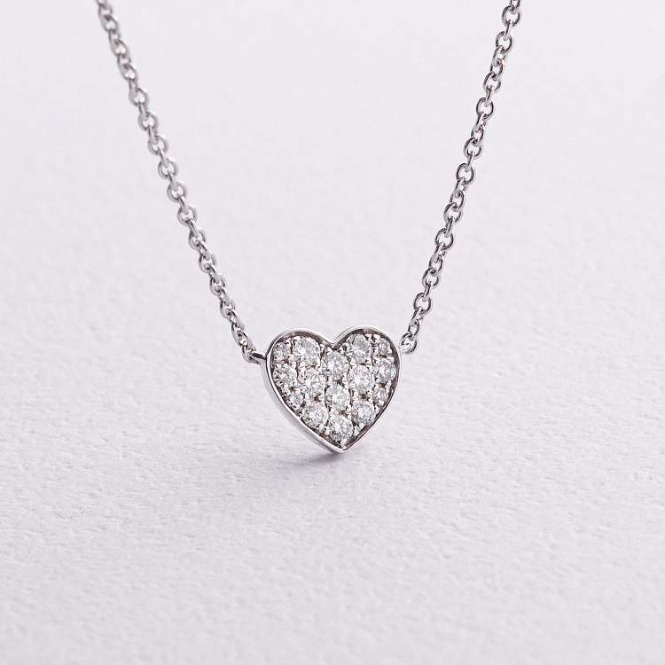 Золоте кольє "Сердечко" з діамантами колб0203ri від ювелірного магазину Онікс - 1