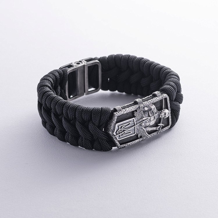 Серебряный браслет "Украинский козак" (эбеновое дерево) 1247 от ювелирного магазина Оникс - 6