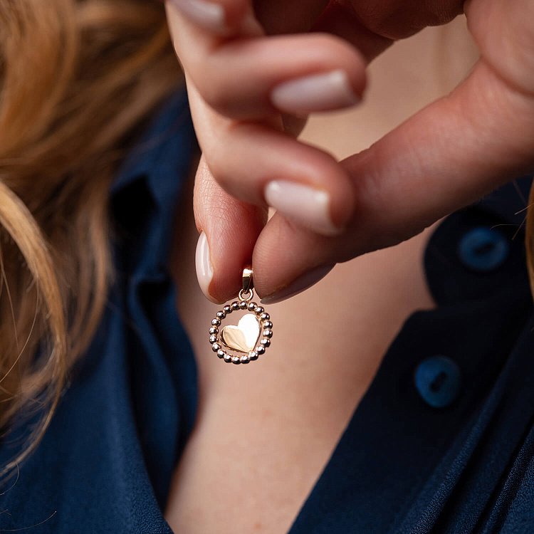 Золотий кулон "Сердечко" п03695 від ювелірного магазину Онікс - 1