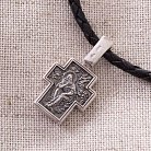 Срібний православний хрестик з чорнінням "Господь Вседержитель. Пророк Ілля в пустелі" 13660 от ювелирного магазина Оникс - 3