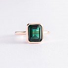 Золотое кольцо с зеленым фианитом к06864 от ювелирного магазина Оникс