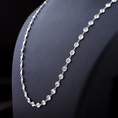 Срібне кольє з фіанітами 18196 №4