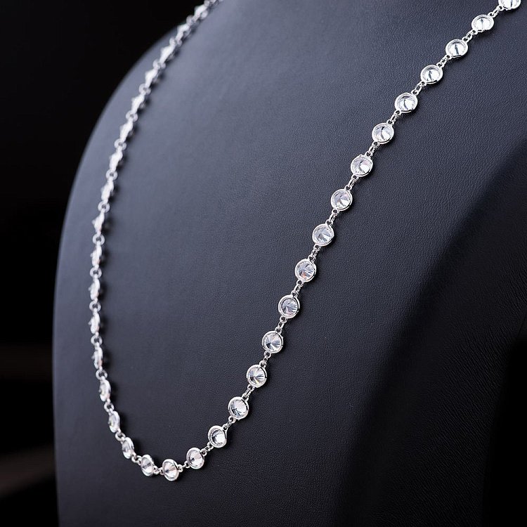 Срібне кольє з фіанітами 18196 від ювелірного магазину Онікс - 3