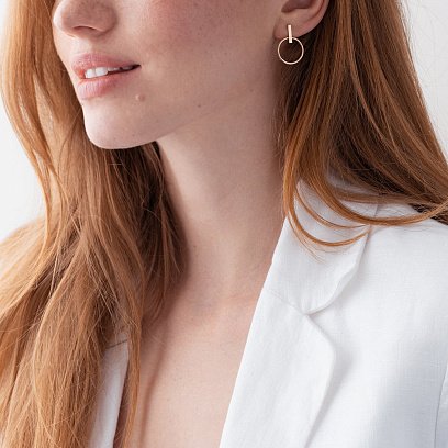 Золоті сережки - пусети "Впевненість" с07913 №3