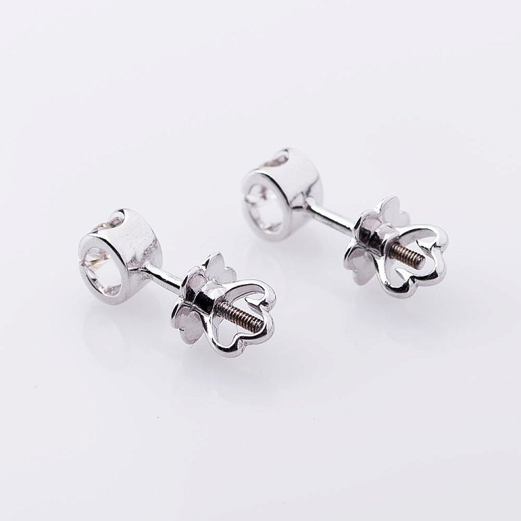 Золоті сережки-пусети з діамантами е0598б від ювелірного магазину Онікс - 2