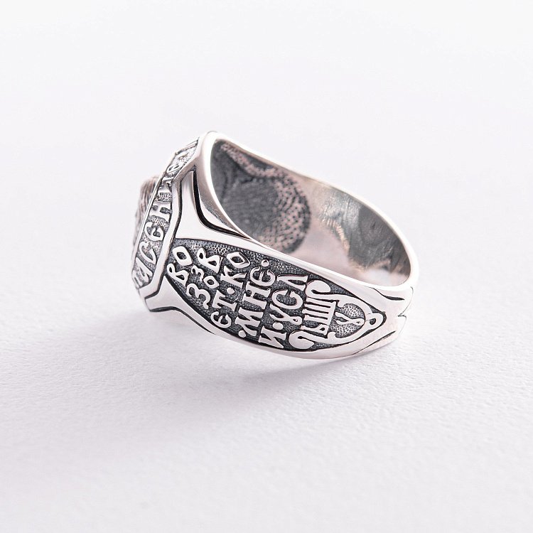 ﻿Срібна чоловіча печатка (чорніння) 112130 від ювелірного магазину Онікс - 7