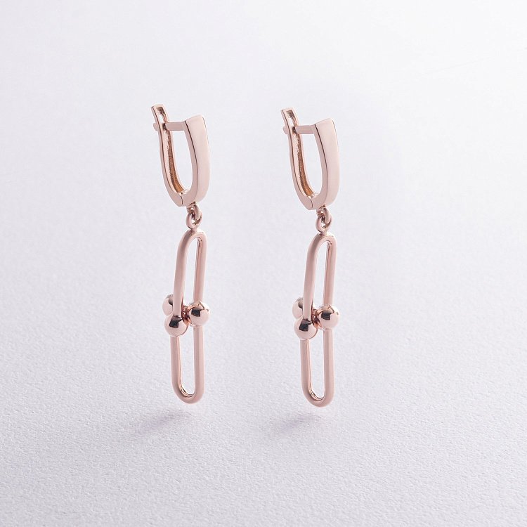 Сережки "Фантазія" у червоному золоті с08311 від ювелірного магазину Онікс