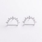 Серьги - пусеты в белом золоте (бриллианты) сб0714sm от ювелирного магазина Оникс