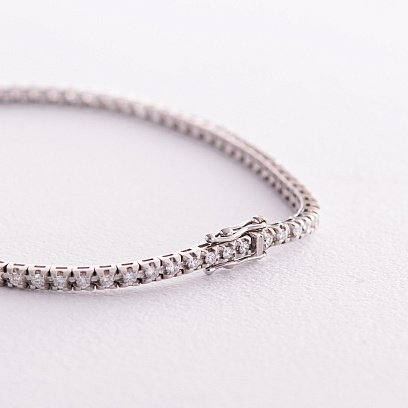 Браслет Теніс у білому золоті з білими діамантами 518751501 №3