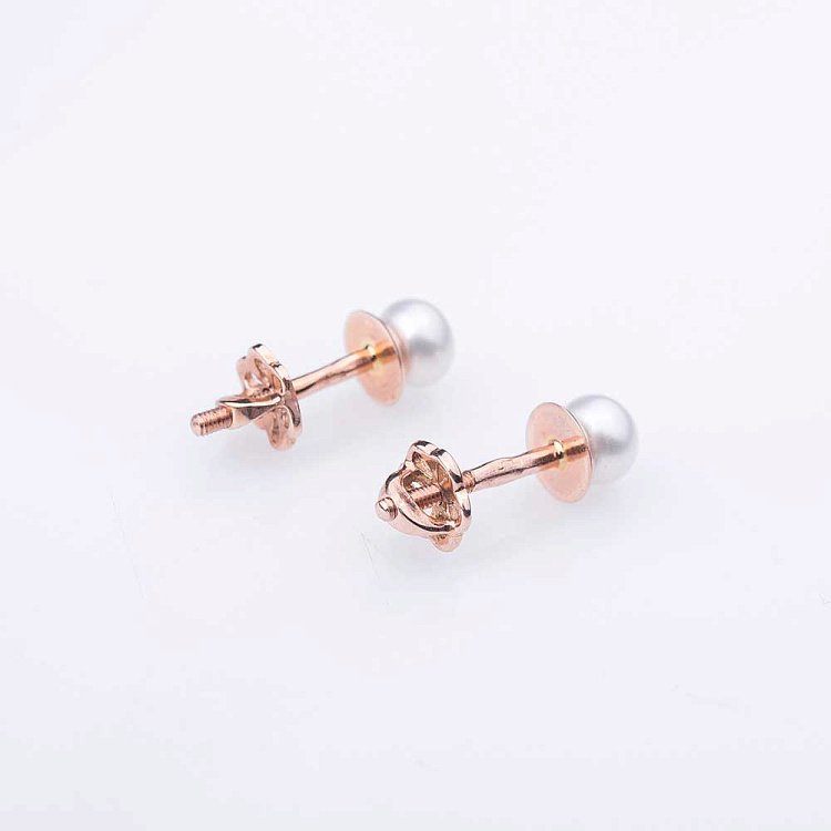 Золотые серьги-пусеты (культ. пресн. жемчуг) с02455 от ювелирного магазина Оникс - 2