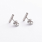 Срібні сережки - пусети з фіанітами 902-01613 от ювелирного магазина Оникс - 2