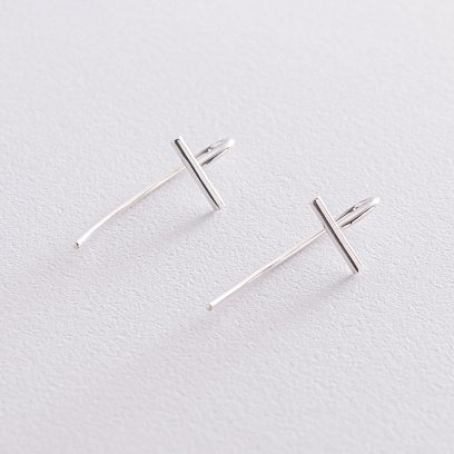 Срібні сережки "Беннет" 122996 №5