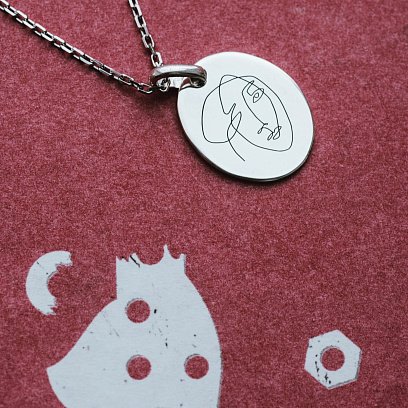 Срібний кулон "Мрійливість" (овальний) 133045кул №3