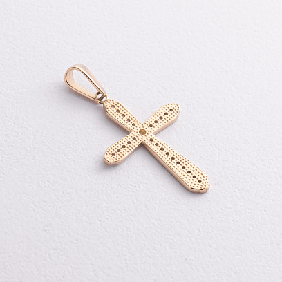 Хрестик у жовтому золоті (фіаніти) п04037 №2