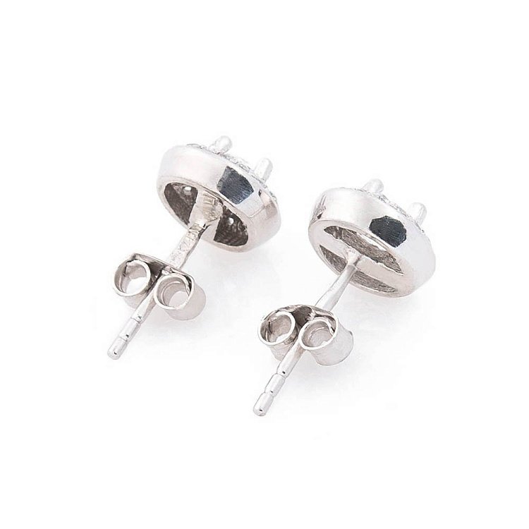 Сережки-пусети з фіанітами, родій (9мм) 121530 від ювелірного магазину Онікс - 2