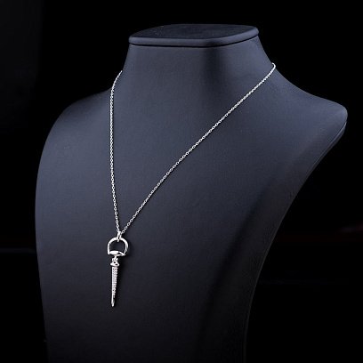 Серебряное колье "Шуруп" с фианитами 18538 №2