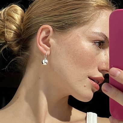 Серебряные серьги "Шарики" 121101 №4