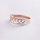 Золотое кольцо "Сердечки" к07083 от ювелирного магазина Оникс - 2