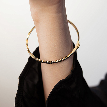 Жесткий браслет "Kylie" в желтом золоте mini б05543 №6