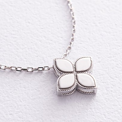 Колье "Клевер" в белом золоте кол02438 №6