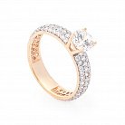 Золотое помолвочное кольцо с фианитами к01926 от ювелирного магазина Оникс