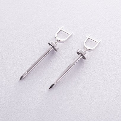 Сережки "Цвях" у білому золоті с08165 №2