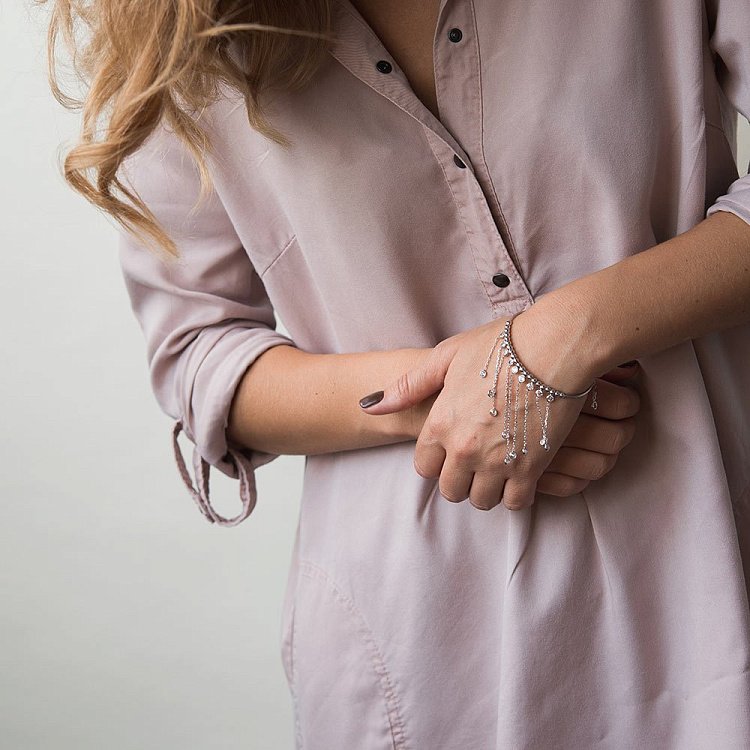 Срібний браслет з фіанітами 14980 від ювелірного магазину Онікс - 5