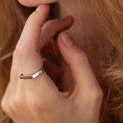 Кольцо в белом золоте (возможна гравировка) к07452 №5