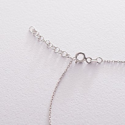 Серебряное колье с черными камнями 18906 №6